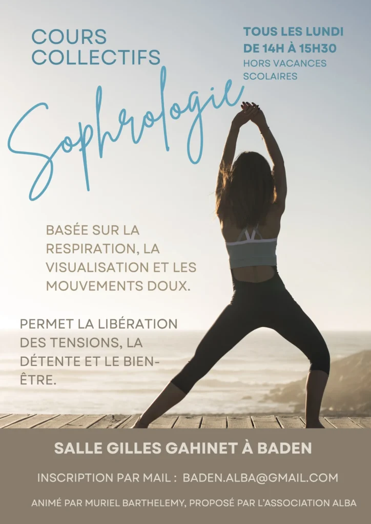 Affiche pour les cours de sophrologie à Baden avec Muriel Barthélémy
